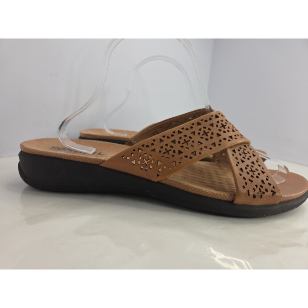 Softwalk Tillman S1502-267 Womens Brown Leather Comfort Slides Sandals Sz 12 EUC - Picture 2 of 13